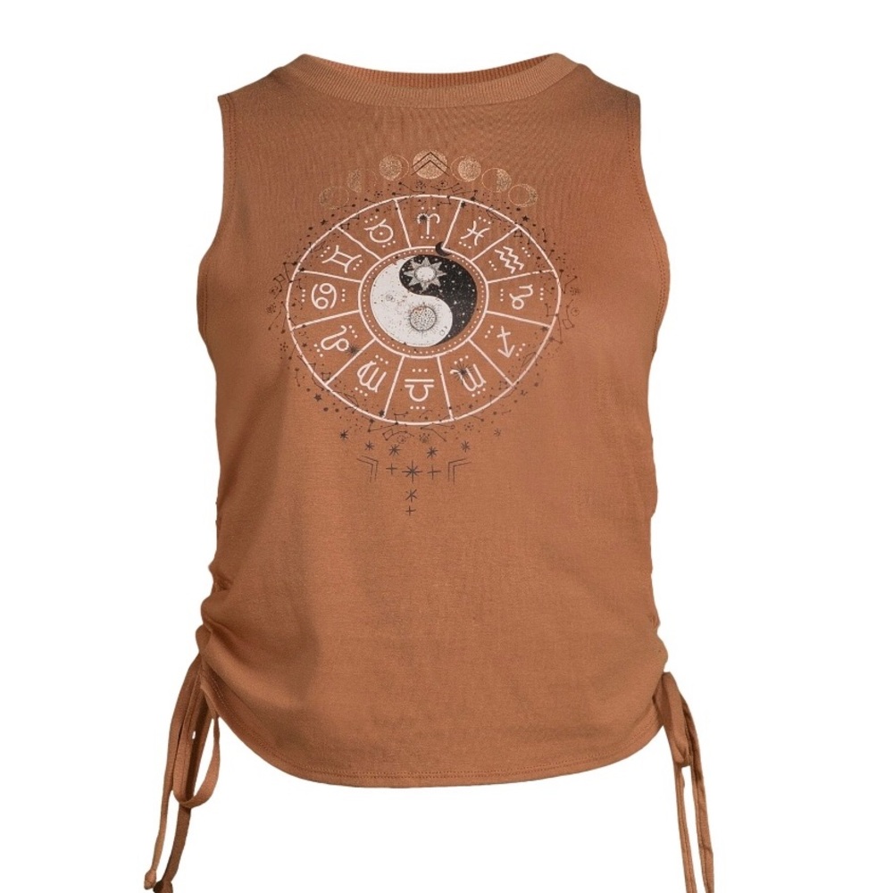 No Boundaries Junior’s Lace Up Graphic Tank